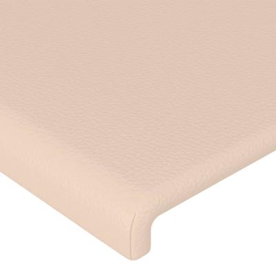 Hoofdbord LED 90x5x78/88 cm kunstleer cappuccinokleurig - thumbnail