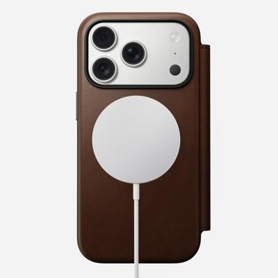 Nomad Magnetic Leather Case iPhone 17 Pro Max Rustic Brown Horween