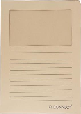 Q-CONNECT L-map met venster, 120 g/m², A4, pak van 100 stuks, kraft