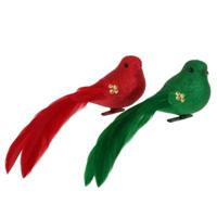 Daan Kromhout Vogel op clip shine bird rood/groen 16 cm set van 2 | 12 stuks - thumbnail