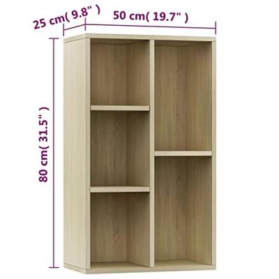 Boekenkast/dressoir 50x25x80 cm spaanplaat sonoma eikenkleurig Boekenkast/dressoir 50x25x80 cm spaanplaat sonoma eikenkleurig