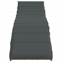 Ligbed met kussen 55x199x50 cm poly rattan grijs - thumbnail