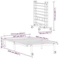Bedframe zonder matras opvouwbaar 107x203 cm staal wit - thumbnail