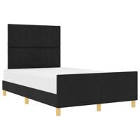 Bedframe met hoofdeinde Zwart 120 x 190 cm Stof - thumbnail