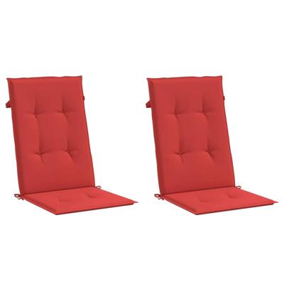 VidaXL Tuinstoelkussens 2 st hoge rug 120x50x3 cm stof rood VidaXL Tuinstoelkussens 2 st hoge rug 120x50x3 cm stof rood