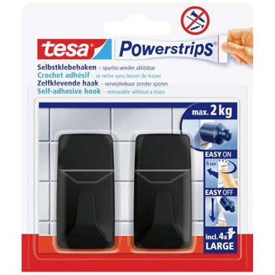 tesa Black Hooks L Powerstrips kleefhaak groot vierkant (b x h) 20 mm x 50 mm Zwart Inhoud: 2 stuk(s) tesa Black Hooks L Powerstrips kleefhaak groot vierkant (b x h) 20 mm x 50 mm Zwart Inhoud: 2 stuk(s)