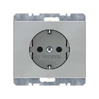 Berker K5 wandcontactdoos met randaarde 1-voudig edelstaal - thumbnail