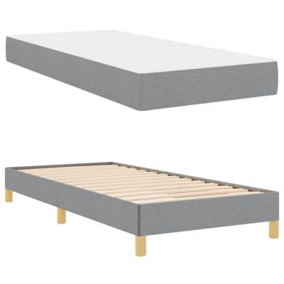 Boxspring bed Lichtgrijs en Bruin 80 x 200 cm