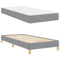 Boxspring bed Lichtgrijs en Bruin 80 x 200 cm - thumbnail