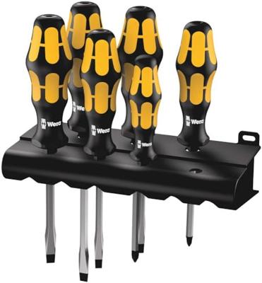 Wera 932 S/6 Schroevendraaierset Kraftform Wera: De Schroefbeitel + houder, 6 -delig - 1 stuk(s) - 05018283001