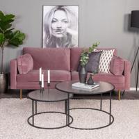 Nohr 3-zits Bank 'Tylan' Velvet, kleur Roze - thumbnail