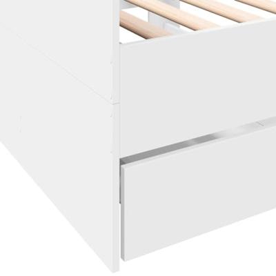 Slaapbank met lades zonder matras 90x200 cm wit Slaapbank met lades zonder matras 90x200 cm wit