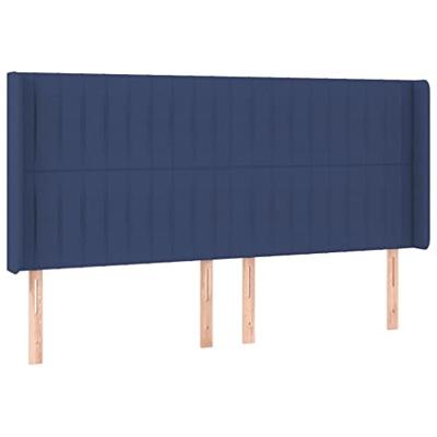 Hoofdbord LED 163x16x118/128 cm stof blauw
