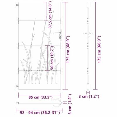 Tuinpoort met slot Zwart 85 x 175 cm Poedergecoat staal