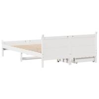 Bedframe zonder matras massief grenenhout wit 160x200 cm - thumbnail
