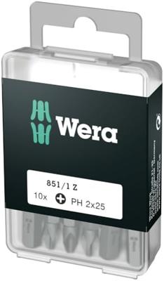 Wera 851/1 Z DIY SiS 05072401001 Kruis-bit PH 2 Gereedschapsstaal Gelegeerd, Taai D 6.3 10 stuk(s)