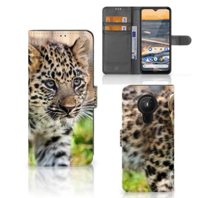 Nokia 5.3 | Telefoonhoesje | Met pasjeshouder | Baby Luipaard