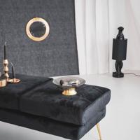 Schaal op voet glas smokey - thumbnail