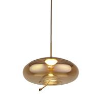 Searchlight Hanglamp GlasLisbon roodkoper met amber rondglas - 75131-1AM - thumbnail