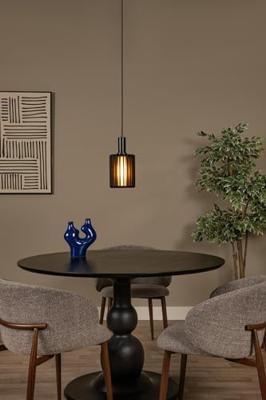 Lucide LAMBRES - Hanglamp - Ø 15 cm - 1xE27 - Zwart