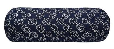 Yoga Bolster Blauw Rond Katoen - Lotus - 60 x 20 cm