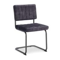 Eetkamerstoel Mae - velvet Adore - antraciet (2 stuks) - Leen Bakker - thumbnail