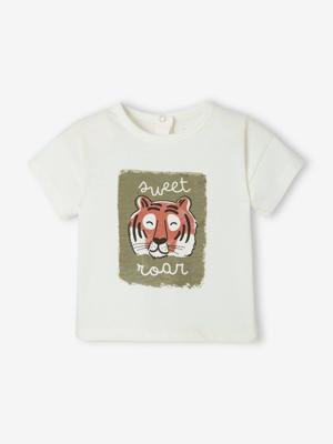 Tijger baby T-shirt met korte mouwen ivoor