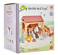 Tender Leaf Toys Speelset Ponystal 18,5 Cm Hout Naturel 3-delig - thumbnail