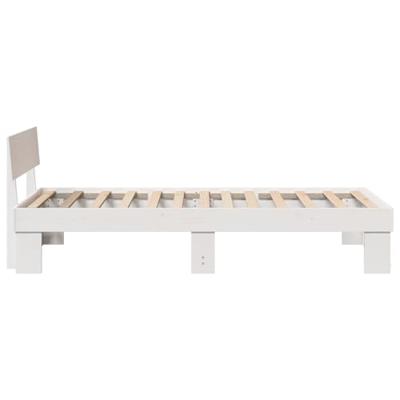 Bedframe met hoofdeinde Wit 80 x 200 cm Massief grenenhout