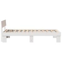 Bedframe met hoofdeinde Wit 90 x 200 cm Massief grenenhout - thumbnail