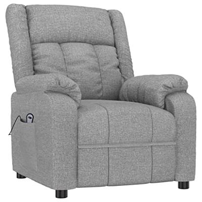 Fauteuil elektrisch verstelbaar stof lichtgrijs