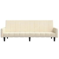 Slaapbank 2-zits fluweel crmekleurig - thumbnail