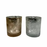 Waxinelichthouder Sneeuwvlok Glas 10cm Assorti 1st - thumbnail