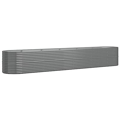 VidaXL Plantenbak 440x80x68 cm gegalvaniseerd staal grijs