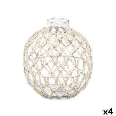 Decoratief sierding Gift Decor Wit Transparant 21 x 23 cm 21 x 23 x 21 cm (4 Stuks)