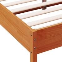 Bedframe massief grenenhout wasbruin 135x190 cm - thumbnail
