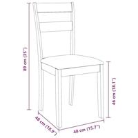 Eetkamerstoelen met kussens 2 st massief hout rubber bruin - thumbnail