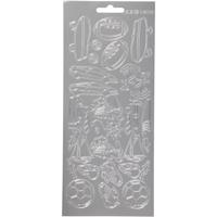 Creativ Company Stickers, sport, vel 10x23 cm, zilver, 1 vel - thumbnail