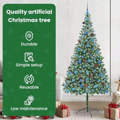 VidaXL Kunstkerstboom met 300 led groen 210 cm pvc en staal