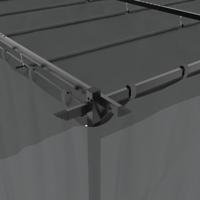 Prieel met gordijnen 6x3 m staal antracietkleurig - thumbnail