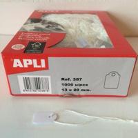 Hangetiket met koord 13x20 mm 387-1000st - 9 stuks - thumbnail