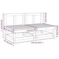 Tuinmiddenbanken 2 st massief grenenhout - thumbnail