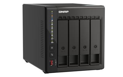 QNAP TS-453E NAS Tower Ethernet LAN Zwart J6412 - thumbnail
