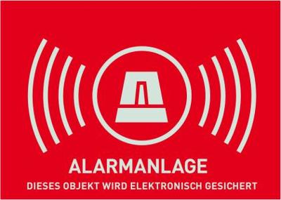 ABUS AU1322 Waarschuwingssticker Alarmsysteem Taal: Duits (b x h) 14.8 cm x 10.5 cm