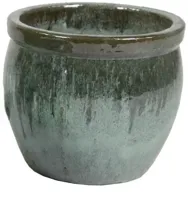 Mcollections Bloempot Delta Geglazuurd - Ø28 × H24 cm - Mosgroen - thumbnail