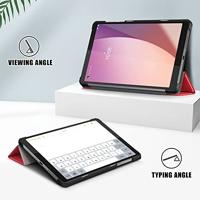 Lunso - Lenovo Tab M8 Gen 4 (8 inch) - Tri-Fold Bookcase hoes - Rood - thumbnail