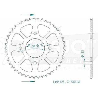 ESJOT Chain wheel 428 45z steel black