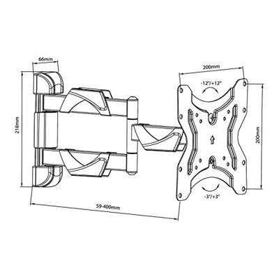 Maclean MC-742 tv-bevestiging 106,7 cm (55") Zwart