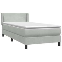 Boxspring met matras fluweel lichtgrijs 90x210 cm - thumbnail