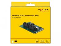 DeLOCK Mini PCIe Converter naar 2xSATA met RAID - thumbnail
